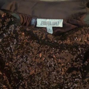 Brand new only worn once J.Lo Brown Sequin dress shirt.